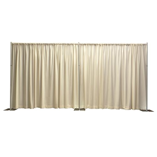 OnlineEEI Pipe & Drapes Portable Stand Kit, 8FT x 20FT Photo Backdrop Set with Portable Stand, Photography Background for Weddings, Birthday Parties, Business Events (Bone) - color: Bone