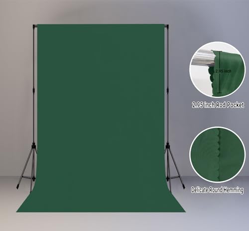 6x9FT Dark Green Screen Backdrops for Photography, Virtual Green Screen Backdrop Pieces for Zoom Meetings, Curtains for Party Decoration Video Shooting - color: Dark Green, size: 6X9ft