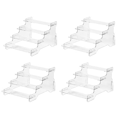 Display Risers, 4 Tier Perfume Organizer Stand，Clear Cupcake Stand Holder，Display Risers for Figures,Cake Shelves Retail (6.5inch-4 pack) - size: 6.5inch-4 Pack