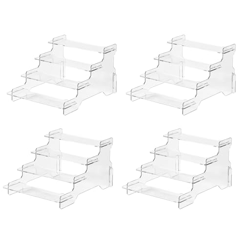 Display Risers, 4 Tier Perfume Organizer Stand，Clear Cupcake Stand Holder，Display Risers for Figures,Cake Shelves Retail (6.5inch-4 pack) - size: 6.5inch-4 Pack