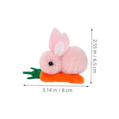 STOBOK Easter Hair Clips 4Pcs Mini Plush Bunny and Carrot Hairpins Cute Hair Accessories for Easter Party Celebration and Everyday Wear