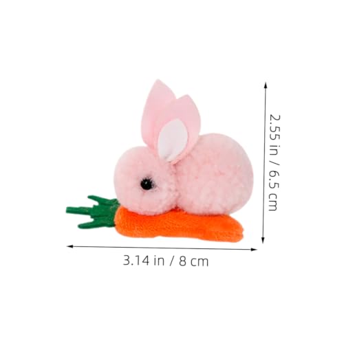 STOBOK Easter Hair Clips 4Pcs Mini Plush Bunny and Carrot Hairpins Cute Hair Accessories for Easter Party Celebration and Everyday Wear