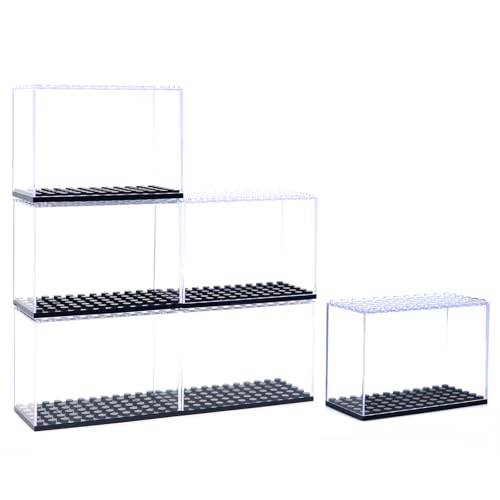 6PCS Minifigure Display Case for Lego, Acrylic Building Block Display Box for Action Figure, Stackable Lego Minifigures Display Case for Mini-Figure - color: Transparent