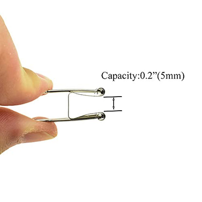 HAHIYO Binder Clips Paper Clamps Spring Steel Sturdy Small 0.75 inches Width 0.2 Inch Capacity No Sharp Edges Heavy Duty Tight Grip Reusable Silver Metal Bright Finish for Home Office School 30 Pack - size: Silver0.75in-30P