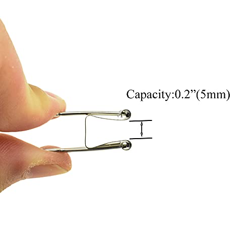 HAHIYO Binder Clips Paper Clamps Spring Steel Sturdy Small 0.75 inches Width 0.2 Inch Capacity No Sharp Edges Heavy Duty Tight Grip Reusable Silver Metal Bright Finish for Home Office School 30 Pack - size: Silver0.75in-30P