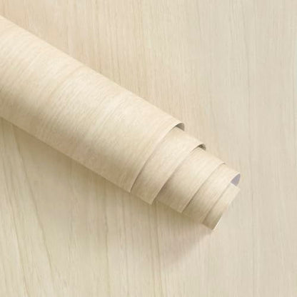 16"x118" Beige Wood Grain Contact Paper Self Adhesive No Bubbles Light Oak Faux Wood Look Peel and Stick Wallpaper Removable Cover Waterproof Countertop Cabinet Vinyl Wrap for Table Drawer DIY - color: Beige, size: 15.7" x 118"