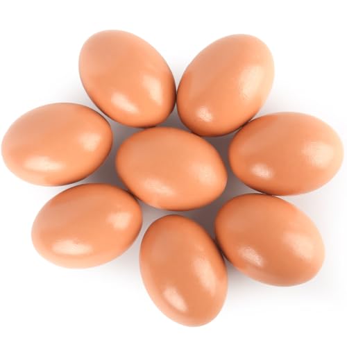 LovesTown Wooden Eggs for Crafts, 8PCS Fake Eggs Chicken Nesting Box Help Laying Hen Poultry Supply for Training - size: Medium, style: original