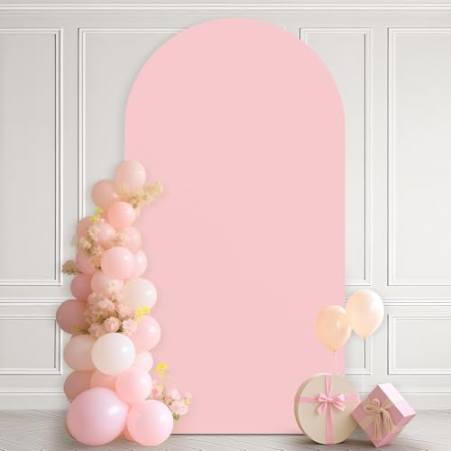 Ledido Wedding Arch Backdrop Cover 6FT Arch Covers Fitted Stretchy Spandex Round Top Stand Backdrop Cover for Wedding Banquet Ceremony Birthday Party Baby Shower Event Decoration,Pale Pink - color: Pale Pink, size: 6FT