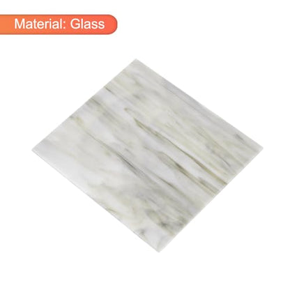 MECCANIXITY Stained Glass Sheet Mosaic Tile 3.9 Inch x 3.9 Inch Light Grey Stained Glass Sheets for Crafts DIY, Art Project - color: Light Gray