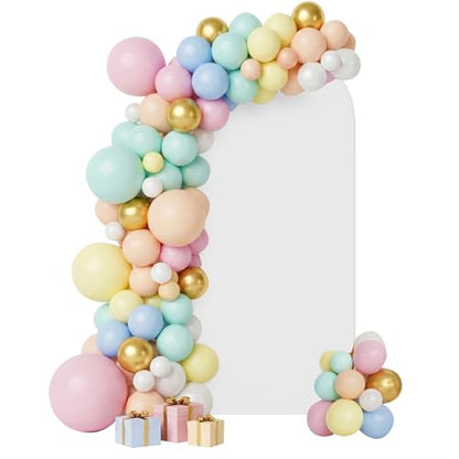 White Arch Backdrop Cover, 6.6x3.3ft Spandex Balloon Arch Cover for Backdrop Stand, Thick Wrinkle-Free Double-Sided Fabric Stretchy Background for Baby Shower, Wedding, Birthday, Event Party - size: 6.6ft