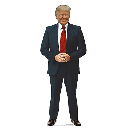 Cardboard People President Donald Trump with Red Tie Life Size Cardboard Cutout Standup - color: President Donald Trump With Red Tie