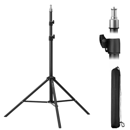 K&F CONCEPT Light Stand for Photography, 7.5ft/2.3M Portable Extendable Photo Video Tripod Stand, Lighting Tripod with 1/4" Screw for Lighting/Strobe Light/Webcams/Cameras/Softbox, with Storage Bag - size: 2.3M