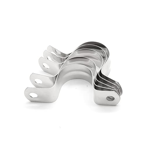 20Pcs 1 Inch Stainless Steel Conduit Clamps, Two Hole U Bracket Rigid Pipe Metal U Clamp Conduit Strap Tension Clips U-tube Clamp Heavy Duty - size: 1 inch / 25 mm