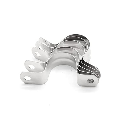 20Pcs 1 Inch Stainless Steel Conduit Clamps, Two Hole U Bracket Rigid Pipe Metal U Clamp Conduit Strap Tension Clips U-tube Clamp Heavy Duty - size: 1 inch / 25 mm