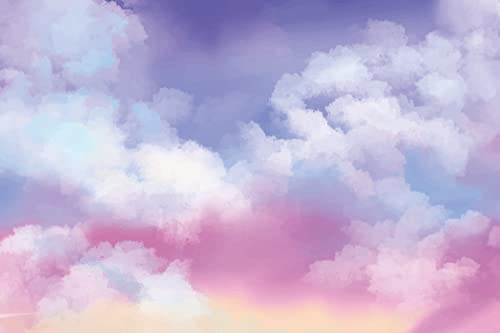 Yeele 10x8ft Colorful Sky Background for Photography Pink Purple Gradient Cloud Abstract Backdrop for Wedding Birthday Party Decorations Baby Girl Portrait Shooting Vinyl Wallpaper Photo Booth Props