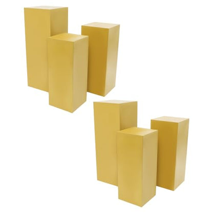 3PCS Metal Square Pedestal Stands, White Dessert Table Cube Display Pillars, Wedding Party Art Decor Display Column for Patios, Corridors and Entrances (23.62-31.4in) - size: 23.62-31.4in