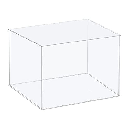 MECCANIXITY Acrylic Display Case Plastic Box Cube Storage Box Clear Assemble Showcase 14.1x14.1x10.2 Inch for Collectibles - size: 14.1x14.1x10.2 Inch