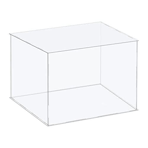 MECCANIXITY Acrylic Display Case Plastic Box Cube Storage Box Clear Assemble Showcase 14.1x14.1x10.2 Inch for Collectibles - size: 14.1x14.1x10.2 Inch