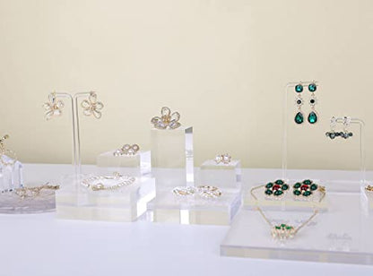 Acrylic ring risers for display, Clear jewelry stand display risers, Retail earring riser for display home decor【1.57 L x1.57 W x3.15 H inch】 - size: 1.57 L x1.57 W x3.15 H inch