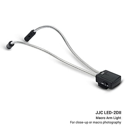 JJC 10 Inch Long Portable Shoe-Mount LED Macro Arm Light, CRI 95+ 5600K, 5 Level Adjustable, Flexible Fill Lights, USB-C, White - size: 10 Inch(Battery Powered)