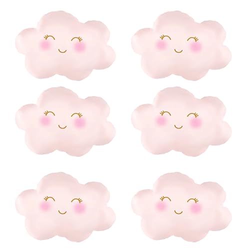 6 PCS Pink Cloud Balloons Cloud Shaped Foil Balloons for Birthday Party Decorations Supplies - color: Pink