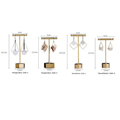 4Pcs Gold Metal Earring T Bar Stand Retail Display Holders for Show, Jewelry Online Stores Photography Display Props (Gold 4pcs) - color: Gold 4pcs
