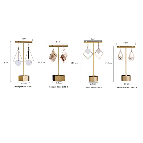 4Pcs Gold Metal Earring T Bar Stand Retail Display Holders for Show, Jewelry Online Stores Photography Display Props (Gold 4pcs) - color: Gold 4pcs