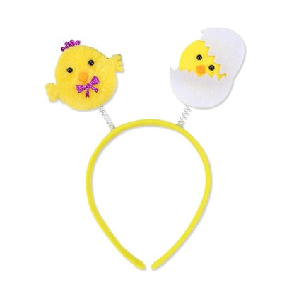 Chicken Rabbits Ears Hairband Photo Props Easters Hair Hoop Headband Party Headpiece Fun Headbands for Music Festival - style: Bow tie eggshell chicken model