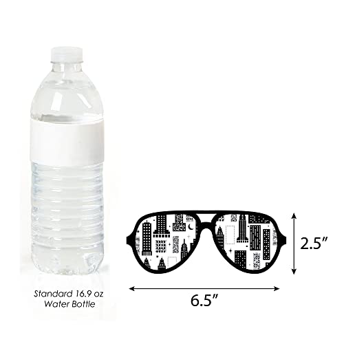 Big Dot of Happiness Nighttime City Skyline Glasses - Paper Card Stock New York Party Photo Booth Props Kit - 10 Count