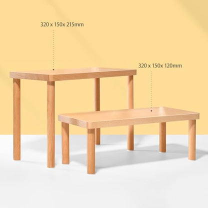Wood Display Risers, Organizer Stand, Riser Stand for Figures, Cupcake, Perfume and More (Wood L 32*15*21.5cm/12.60*5.91*8.46inches) - color: Wood L 32*15*21.5cm/12.60*5.91*8.46inches