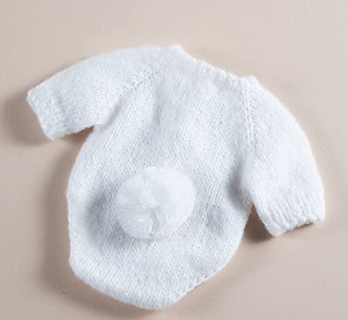 Newborn Baby Bunny Rabbit Crochet Knitted Photography Props Newborn Baby Outfits Diaper Costume - color: Pure White