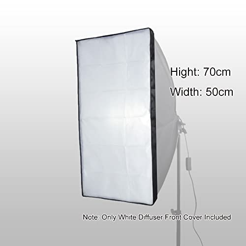 50x70 White Diffuser Front Cover 20 x 28 inches 20' x 28'inch / 50 x 70 cm Fasten with Magic Nylon Sticky Around for Portable Rectangle Umbrella Softbox Soft Box