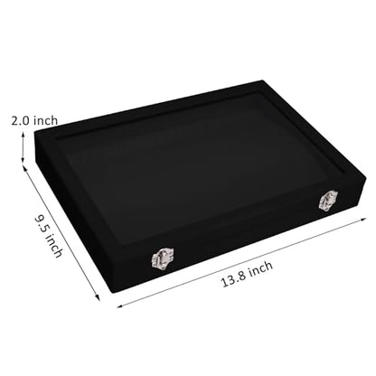 Vicoter Velvet Necklace Display Jewelry Tray 20 Hook Necklace Tray Necklace Pendant Jewelry Tray for Women and Girls - color: Black, size: 20 Hook