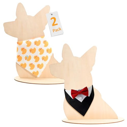 Dog Mannequin,Wood Dog Silhouette Display Stand,Dog Bandanas Display Stand,Pet Bibs and Scarves Display Stands for Shops, Craft Festivals, Trade Shows or Photography Prop(2 Pack )