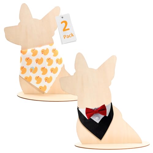 Dog Mannequin,Wood Dog Silhouette Display Stand,Dog Bandanas Display Stand,Pet Bibs and Scarves Display Stands for Shops, Craft Festivals, Trade Shows or Photography Prop(2 Pack )