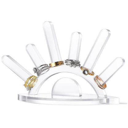 Acrylic Ring Holder, Evil Eye Ring Display, Cute Jewelry Display Stand, Christmas Birthday Engagement Gift for Women - color: Clear Acrylic