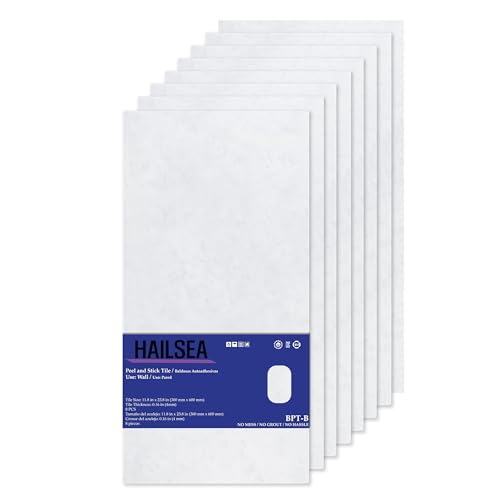 Peel and Stick Wall Panels, PP Marble Tiles 11.8"x23.6" 8 Sheets for Laundry Room, Basement, Entryway & Wet Bar Backsplash (Bianco Pharos) - color: Bianco Pharos