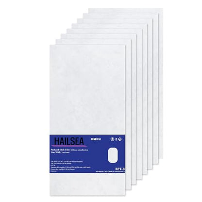 Peel and Stick Wall Panels, PP Marble Tiles 11.8"x23.6" 8 Sheets for Laundry Room, Basement, Entryway & Wet Bar Backsplash (Bianco Pharos) - color: Bianco Pharos
