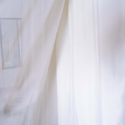 Efavormart 20ftx10ft White Dual Layered Chiffon Polyester Room Divider, Backdrop Curtain with Rod Pocket - color: White, size: 120"W x 240"L (Pack of 1)
