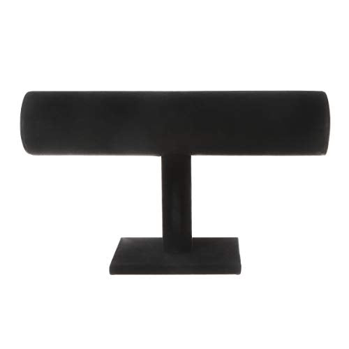 TENINYU Hovering T-Bar Bracelet Necklace Earring Bangle Pendants Anklet Tower Watch Key Jewelry Display Stand Home Organization for Women & Men (Black Velvet) - color: Black Velvet