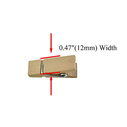 HAHIYO Wooden Clothes Pins Clothespins Small Do NOT Fall Apart 1.38x0.47 inches Length 35 Pack Sturdy Strong Springs No Rust No Discoloration for Laundry Bathroom DIY Craft Photos Food Opened Bags - size: Natural Wood 1.38x0.47 inches 35 Pack