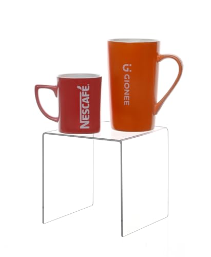 Jusalpha® 8 PC 6'' Clear Acrylic Risers, Acrylic Display Risers Shelf Showcase Fixtures for Jewelry, Display Stand for Amiibo Funko POP Figures, Cupcakes, Food Display, Cabinet- Lot of 8 (6x6x6 Inches) - size: 6x6x6 Inches