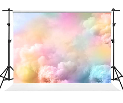 Kate 10×6.5ft Blue Pink Gradient Photography Backdrop Smoking Clouds Background Abstract Photo Studio Props for Photographer Pictures Fabric - size: 10×6.5ft