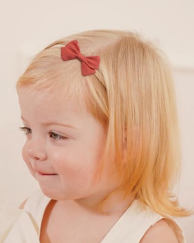 jollybows 20pcs Baby Girl Bow Headbands Newborn Nylon Hairband 2" Neutral Linen Infant Hair Bows - color: 5- 20PCS baby girl headbands