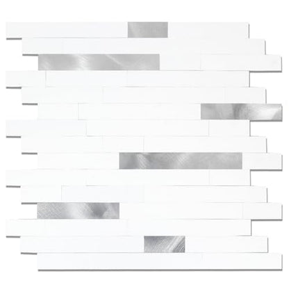 Yipscazo 2026 New Upgrade Peel and Stick Backsplash, Stick on Backsplash Tiles for Kitchen, Bathroom, Fireplace (10 Packs, Pure White) - color: Pure White