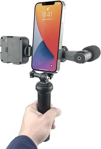 Starter Vlogging Kit for iPhone,with 10" Tripod, 36 LED Light, Phone Holder Mount and Mini Shotgun Microphone for Live Stream, Vlogging, YouTube, Instagram TikTok (4) LED + Mic Creator Kit - size: 4) Led + Mic Creator Kit