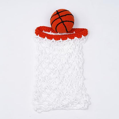 Zeroest Newborn Photography Outfits and Props Crochet Baby Basketball Hat Net Photo Prop Infant Boy Girl Photoshoot Knitted