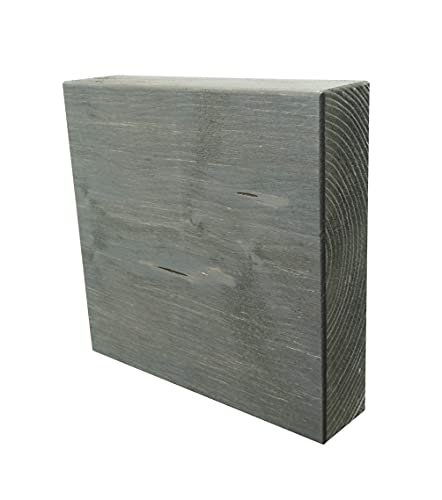 FixtureDisplays® 8X8X2" Solid Fir Wood Block Aged Finish Riser Photo Prop Display Stand 195-5