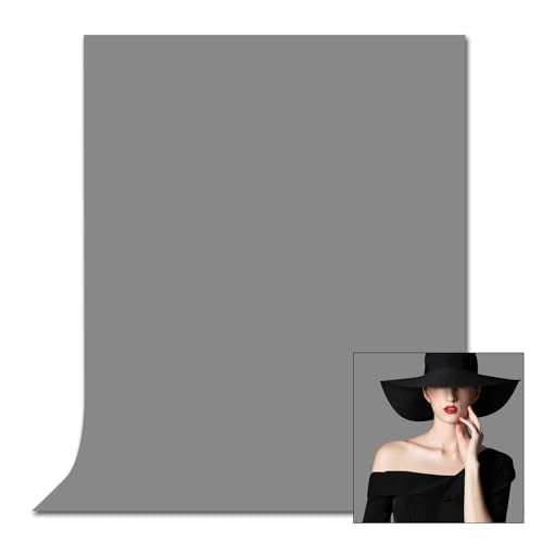 Grey Backdrops for Photography, Photobooth Professional Photo Backdrop Curtains, Studio Portrait Video Teams Photo op Backdrop Solid Color Backdrops for Photography 10x10FT - color: Grey, size: 10x10FT