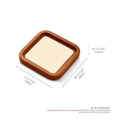 Solid Wood Jewelry Display Flat Tray for Rings Earrings Necklace Bracelet, Jewelry Photograph Display(Beige,S) - color: Beige, size: 10 * 10 * 1.5cm